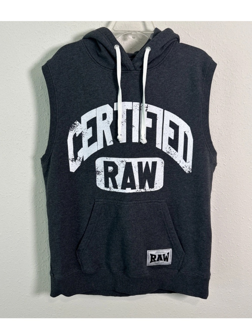 Rawgear sleeveless hoodie Sweatshirt Certified Raw Men’s Large Fleece Gray